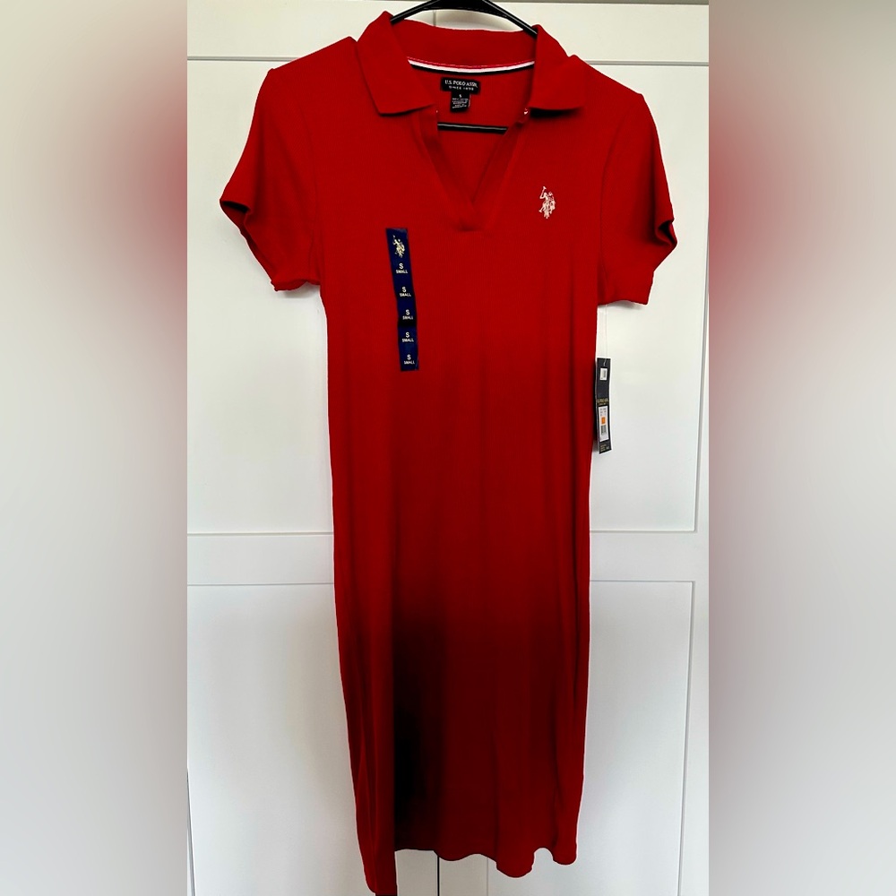 U.S. Polo Assn. Vibrant Red Polo Dress